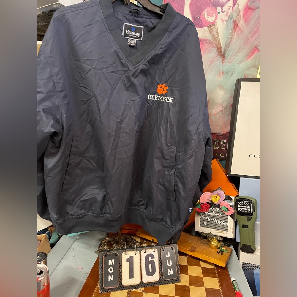 Vintage Clemson Tigers Holloway Shell Pullover Jacket
XL Windbreaker Blue Golf
